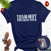 Moda Europeia e Americana 2025 Taylor Swift estampa simples T-shirt unissex gola redonda Europeia e Americana