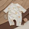 Estilo Ins Pelele de Algodón Puro para Recién Nacidos Protección de Barriga de Bebé Ropa de Manga Larga Estilo Monje Bebé Sin Costuras Aire Acondicionado Estilo Delgado Transfronterizo