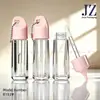Pedido Jinzhe: Botella Redonda/Hexagonal, Tapa Irregular con Forma de Corazón Hueco, Mango Grueso para Pincel, Tubo de Brillo de Labios, Empaque de Plástico