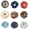 Atacado em estoque scrunchies de renda floral cintura fina, scrunchies de cetim com strass, elásticos de cabelo, tiaras