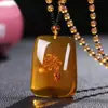 Cadena para Suéter de Cera de Abejas Ámbar Imitación Incrustada con Conchas Fósiles de Plantas Collares de Moda para Hombres y Mujeres Accesorios de Transmisión en Vivo de Exposición