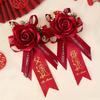 Corsage Rojo Vino Boda Boda Familia Completa Novio Novio Novio Novio Dama de Honor Broche Estilo Chino Superior No Flor