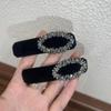 Horquilla de terciopelo con diamantes de imitación vintage para mujer 2023, nueva horquilla lateral con flequillo de alta calidad para cabello roto, horquilla fija con clip pequeño