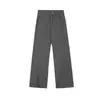 Jeans grises de cintura alta para mujeres petite, con un diseño elegante, ajuste cómodo y holgado, efecto adelgazante y estilo de pierna ancha versátil, perfectos para el otoño