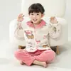 Pijama de Franela para Niños de Otoño e Invierno Niños con Terciopelo Extra Grueso Coral Fleece Niños Medianos y Mayores Niñas Conjunto de Ropa para el Hogar
