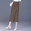Falda lápiz con abertura asimétrica para mujer, moda otoño 2026, recta profesional de longitud media