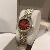Relógio Estilo Imperatriz Cheio de Diamantes Relógio Cereja Pitaya Alto Valor Luxo Leve Pulseira de Aço Popular Nicho Arte