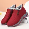 Sapatos de Algodão Femininos de Inverno com Forro de Lã, Sapatos de Caminhada Quentes, Impermeáveis e Antiderrapantes, Sapatos de Calçar Fácil para Mulheres de Meia-Idade e Idosas, Sapatos de Mãe com Solado Grosso