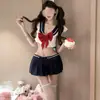 Lencería Sexy, Minifalda Sexy Estilo Escolar, Uniforme, Pijama de Tentación Pura Deseo JK, Traje de Marinero Hot Girl Qqny