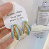 Banho de Ouro Real, Coleção Série Azul Moda Coreana e Japonesa, Brincos de Esmalte com Efeito Gotejante para Mulheres, Novos Brincos e Acessórios de Luxo Leve Nicho