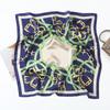 Primavera e Verão Verde Impresso Seda-like Cachecol Feminino Estilo Coreano Moda All-match Decorativo Lenço Alça Explosão ao Vivo