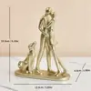 Estilo Minimalista Mais Vendido Transfronteiriço Figura Humana e Estatueta de Cachorro, Decoração de Mesa para Casa Aconchegante, Escultura Curativa Humano-Animal de Estimação