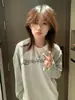 Camiseta de Manga Larga Raglán a Rayas de Bloques de Color Estilo Americano para Mujer, Nueva Superior Holgada Casual Versátil para Primavera y Otoño, Ins
