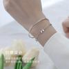 Pulsera de Mariposa de Doble Capa para Mujer de Lujo Ligero ins Diseño Nicho Simple Pulsera para Niñas Pulsera para Estudiantes