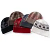 Nuevo gorro de jacquard de copo de nieve retro de cachemira, sombrero cálido y resistente al frío, gorro de punto simple, gorro para ciclismo al aire libre
