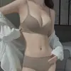 Íntimos sin costuras para mujeres con senos pequeños, Push-Up y Aumento, Set de Íntimos con Brasier Ajustable Retractor de Senos Anticaída, Estilo Fino de Verano