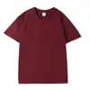 Nueva camiseta básica de manga corta para hombre de color liso 2025, peso pesado de 220 g, camiseta casual de cuello redondo para hombre y mujer, hombre