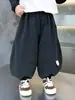Calças de Outono para Meninos 2026 Novas Estilosas Largas Joggers Estilo Coreano Versáteis Calças Harem Moda Infantil Calças Longas