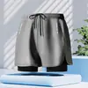 Bañador Explosivo Shorts Deportivos Doble Capa para Hombre Correr Deportes Fitness Anti-vergüenza Holgados Shorts de Playa Bañador