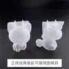 Molde de Resina de Cristal DIY Molde Grande de Unicórnio Superfície Espelhada Gato de Queijo 3D Molde de Silicone Molde de Papoula