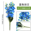Orquídea Espada Artificial de 5 Ramas Flor Artificial de Plástico Flor de Seda Decoración de Boda Flor de Exportación Arreglo Floral Decoración Hogar Venta al por Mayor