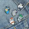 Dibujos Animados Europeos y Americanos Creativos Corazón de Océano Aleación Goteo de Aceite Broche Rosa Van Gogh Corazón Mariposa Pines Accesorios
