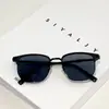 Óculos de Sol Quadrados Pequenos Estilosos de Meio Aro Personalidade Versátil Nicho Artístico Masculino Proteção UV Tendência Frete Grátis C