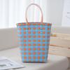 Bolsa de Mão Plástica Tecida à Mão Sacola Plástica Criativa DIY Feminina Bolsa de Presente de Mão Aberta Bolsa de Praia Feminina