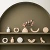 Rincón Genial ins Jarrón de Cerámica Embrión Liso Vintage Estilo Nórdico Adornos Decorativos para Sala de Estar Gres para Flor Seca