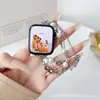 Estilo nuevo de fábrica para correa de reloj apple watch10 applewatch9 ojo de gato perla nariz de cerdo con cuentas