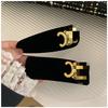 Presilha de Cabelo Arco do Triunfo BB Clip Veludo Francês Transfronteiriço Preto Dourado Retro Pequena Fragrância Adorno de Cabelo para Banquete Acessórios de Cabelo para Mulheres