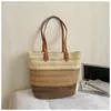 Bolsa de Palha Estilo Preguiçoso para Mulheres 2026 Nova Grande Capacidade Casual Férias na Praia Bolsa de Praia Listrada Bolsa de Ombro