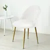 Funda Gruesa Elástica Súper Suave de Terciopelo de Zorro Plateado para Silla de Pico de Pato, Hogar, Hotel, Silla de Comedor, Silla de Maquillaje, Funda para Silla con Forma Especial