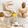 Globo de Lámina de Aluminio de 42 Pulgadas Color Crema Caramelo Estadounidense Corazón de Durazno Cinco Estrellas INS Decoración de Fiesta Diseño de Fiesta