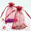 Venta al por mayor transfronteriza de Bolsas de Organza Transparentes Lisas con Cordón, Bolsas de Regalo, Empaque de Joyería, Bolsas de Malla