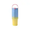Taza de hielo degradado 30 oz acero inoxidable portátil para coche taza de coche portátil taza con asa para coche