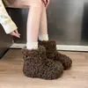 Nuevas botas de pelo de oso para el invierno 2026, zapatos de invierno de moda y tendencia para exteriores, populares botas de nieve de lana de cordero de celebridad de internet