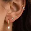 Nuevos Pendientes de Oro de 14K con Incrustaciones de Cobre y Circonita de Amazon Set Individual para una Oreja Hebillas de Oreja de Cobre Joyería de Oreja de Moda para Mujeres