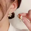 2023 Novo Estilo Borboleta com Micro Zircônia Zircônio Prata Pino de Orelha Unha Moda Elegante Luxo Leve Design de Ponta Brincos