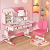 Mesa de Estudio para Niños, Escritorio, Escritorio de Escritura para Estudiante de Primaria, Juego de Escritorio y Silla, Mesa para Tareas, Escritorio con Almacenamiento, Patas de Metal