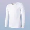 Temporada de primavera y otoño, camiseta lisa popular de manga larga, corte holgado, cuello redondo, unisex, top simple y versátil