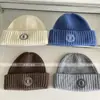 Gorro de Lana de Estilo Coreano con Bordado de Letras Simples para Mujer, Gorro de Punto Cálido para Otoño e Invierno que Protege los Oídos y Adelgaza el Rostro, Gorro para Clima Frío