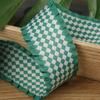 Falda de cuadros romboidales con flores de regalo, lazo decorativo, accesorios para el cabello DIY, material de cinta de satén de poliéster de doble cara