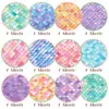 12 Hojas/Paquete de Papel de Nuevo Material Transfronterizo Papel Decorativo Hecho a Mano para Manualidades y Envoltura Papel de Fondo con Escamas de Pez de Sirena