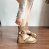 Sandálias Romanas de Cano Alto da Moda Versáteis com Tira para Dedo do Pé e Solado Grosso Estilo Baixo de Camurça de Vaca para Mulheres Nova Primavera/Verão 2026
