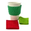 Nuevo juego de tazas de pareja con temática navideña, de punto, de lana jacquard de doble cara sin fondo, suministro directo de fábrica