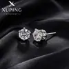 Pendientes de Aleación de Cobre Galvanizados en Blanco Xuping Jewelry Transfronterizos Pendientes de Diseño Versátil de Lujo Ligero para Mujer Venta al por Mayor