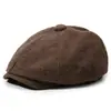 Boné de espinha de peixe, boné tipo bico de pato, boina para meia-idade e idosos, boné vintage para frente, boné de pintor, boné quente para outono e inverno, atacado de fábrica