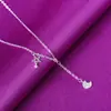 Collar de Plata de Alta Venta al por Mayor, Conjunto de Cadena con Colgante de Estrella y Luna Microincrustado, Estilo Coreano Versátil Moda Circonita Joyería para Mujer