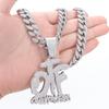 Colar com letras OTF de hip-hop europeu e americano para homens e mulheres, personalidade hiphop, tendência Coringa, conjunto de joias com corrente cubana, fabricantes
